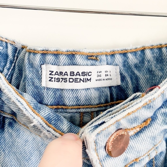 Zara Basic Distressed Denim Shorts Y2K - Picture 9 of 9